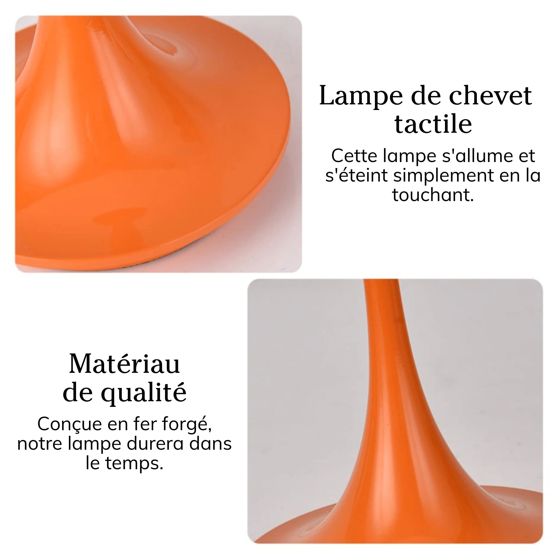 Lampe de table champignon orange