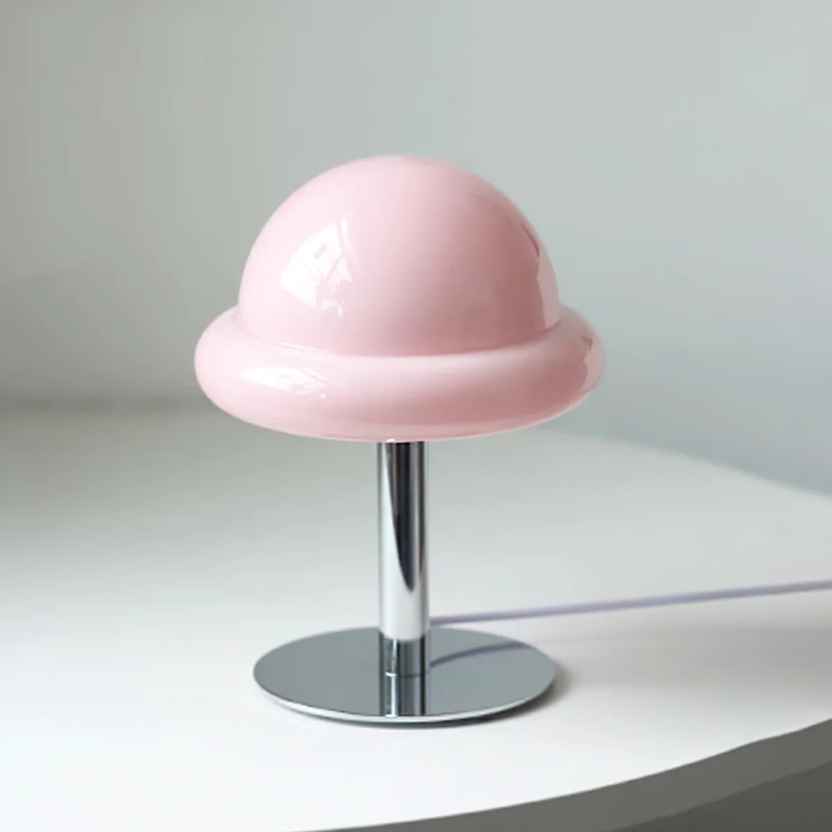 Lampe de table champignon rétro rose