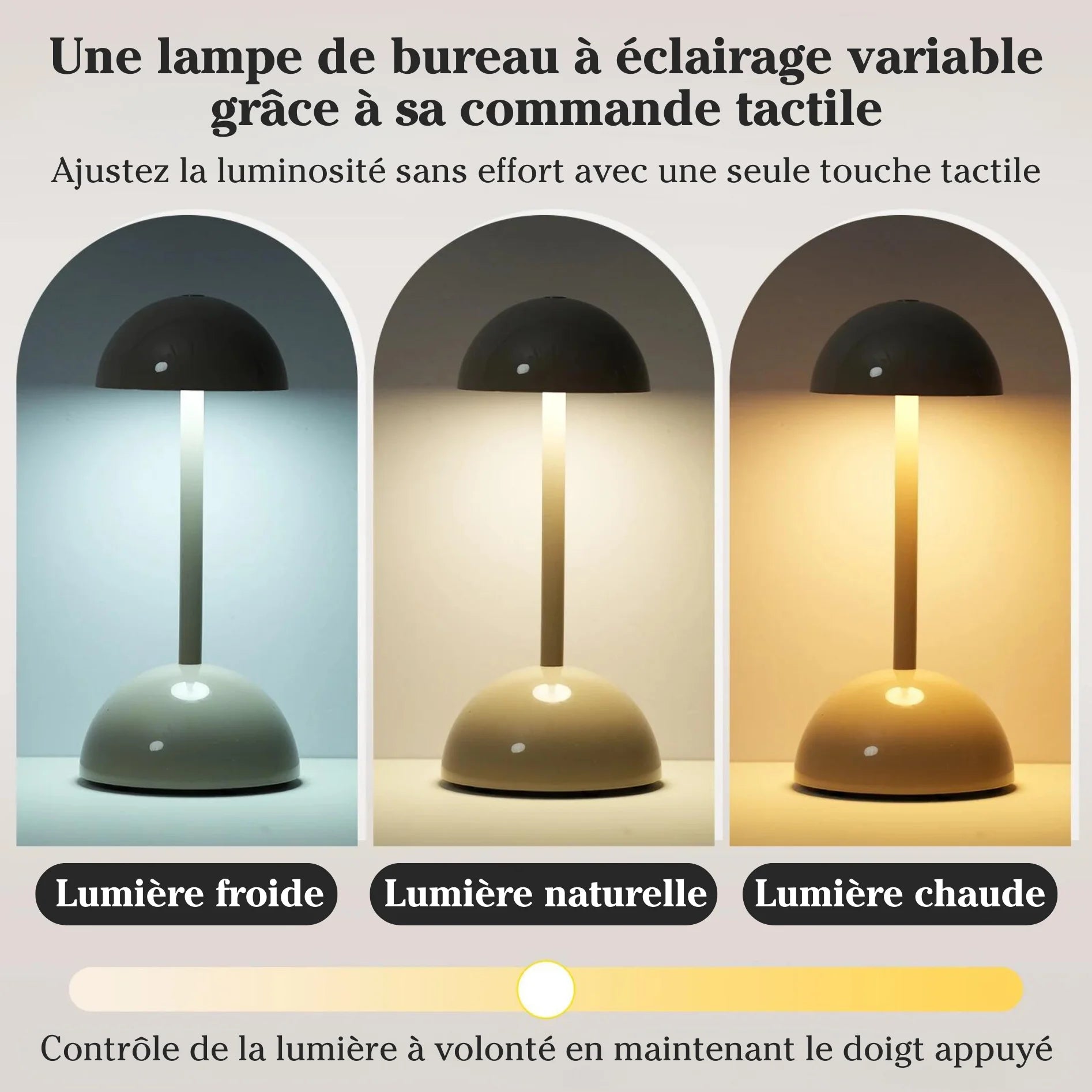 Lampe de bureau champignon grise