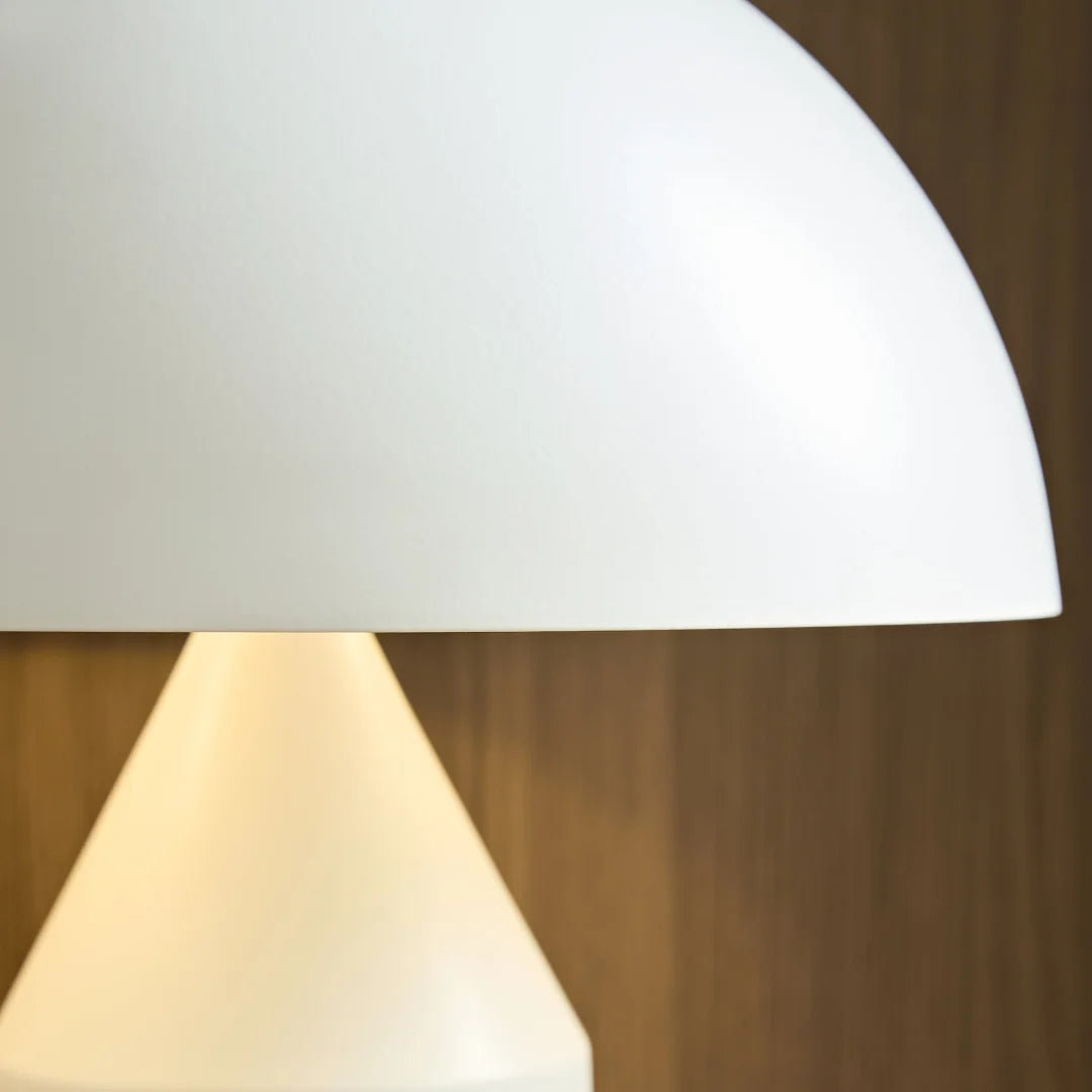 Lampe champignon en métal blanc mat