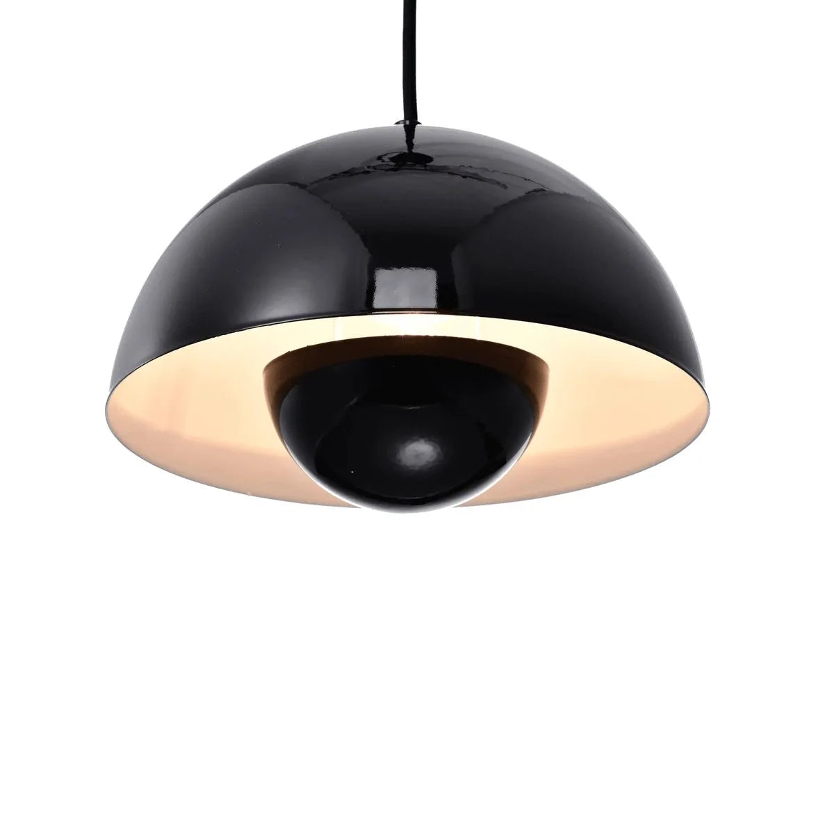 Lampe suspendue champignon vintage noire