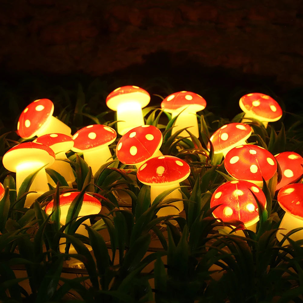 Guirlande lumineuse champignon rouge et blanc USB