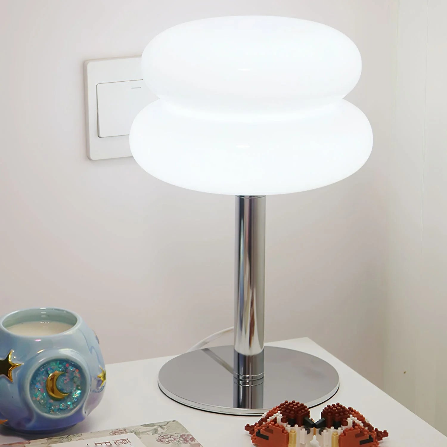 Lampe à poser champignon blanc