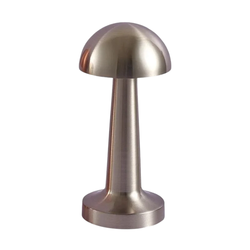 Lampe à poser champignon retro argentée