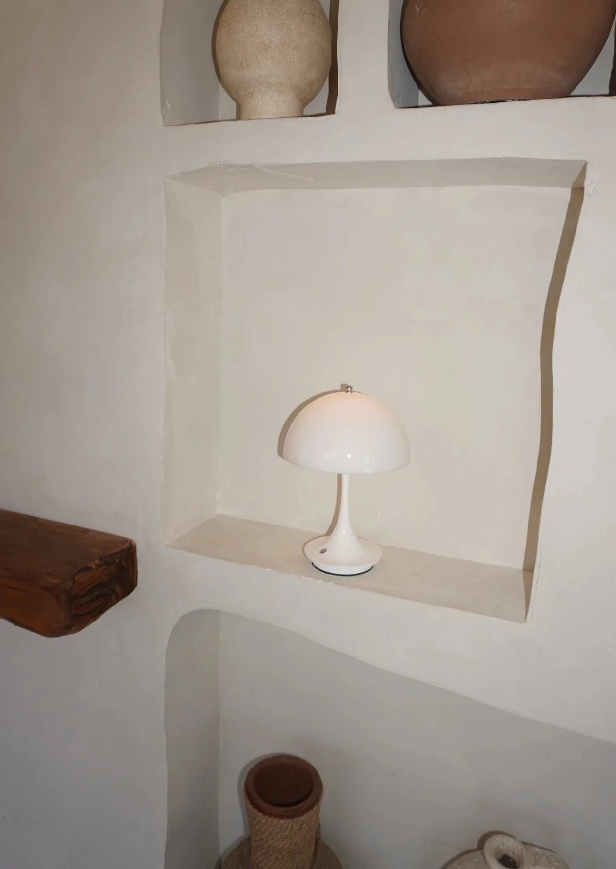 Lampe de table champignon blanche