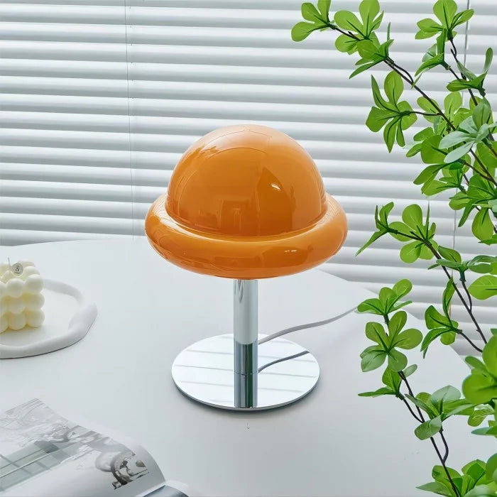 Lampe de table champignon rétro orange