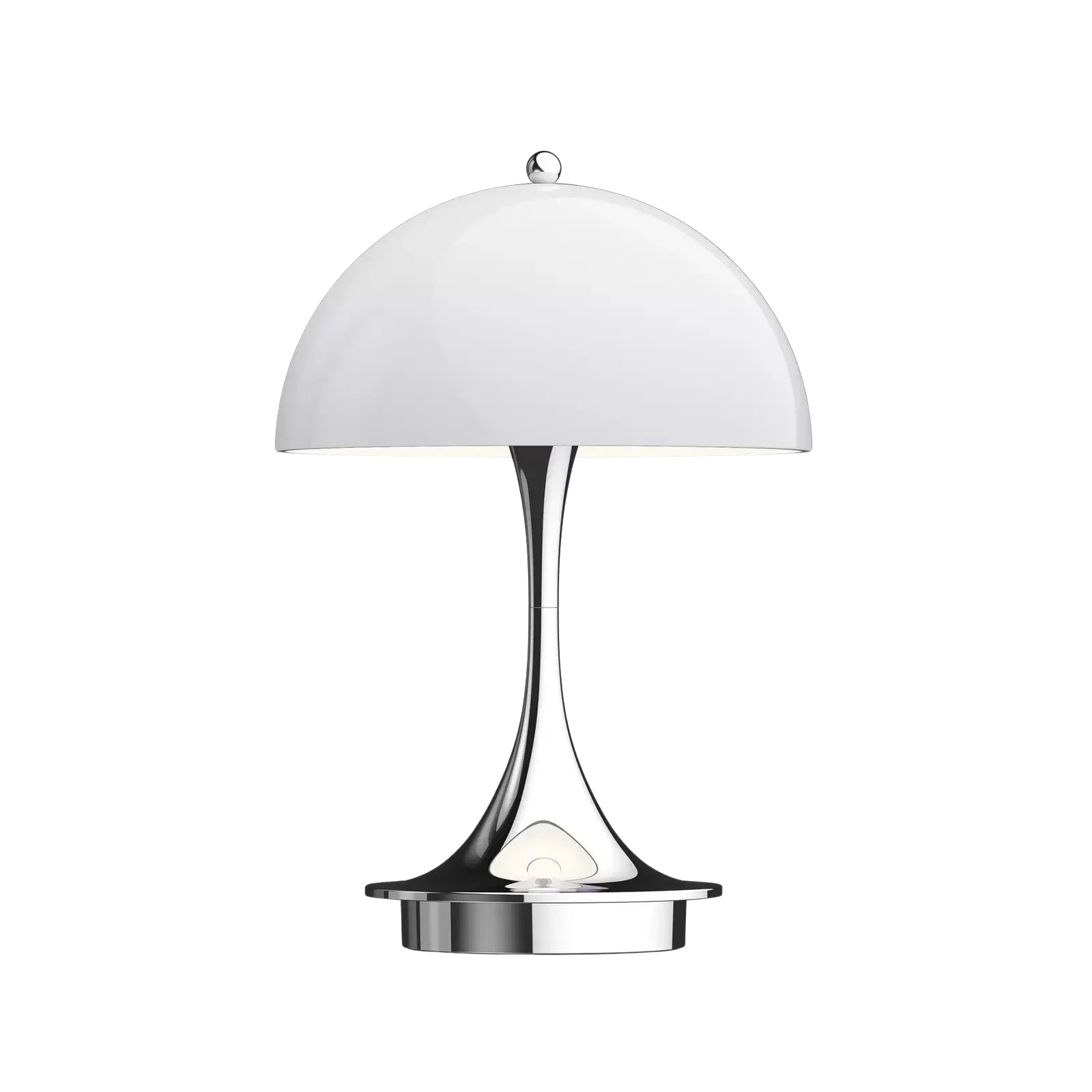 Lampe champignon argentée et blanche