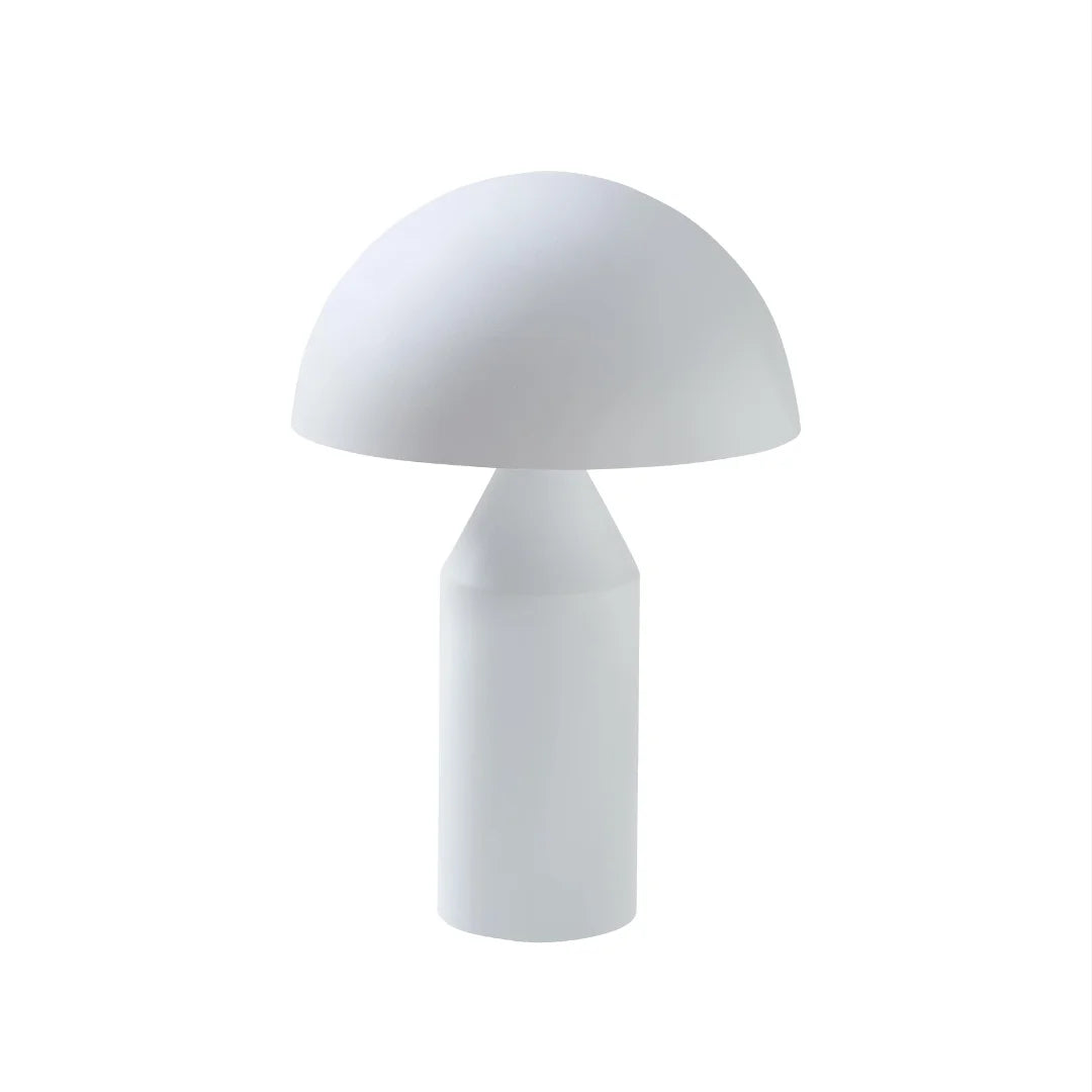 Lampe champignon métal blanc mat