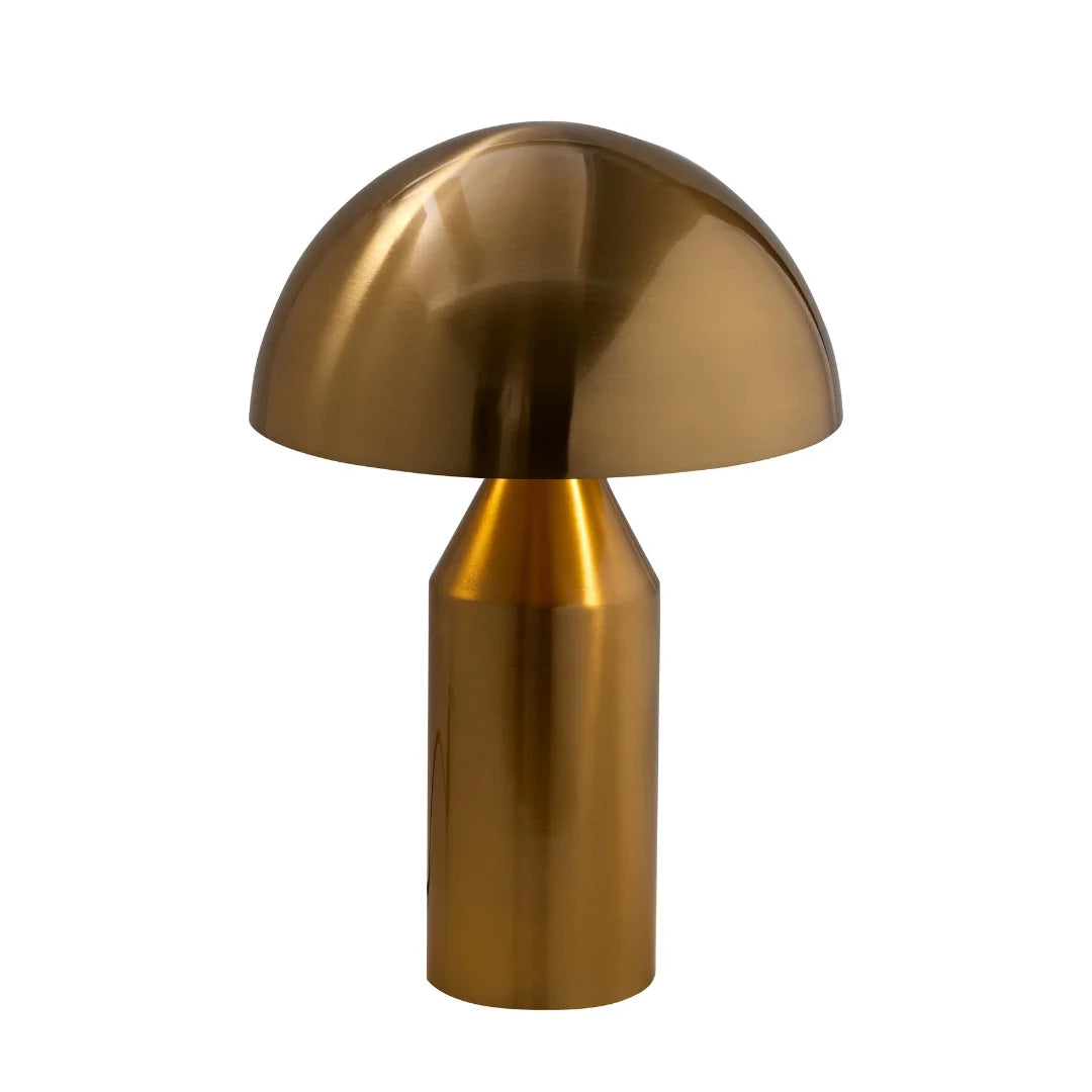 Lampe champignon métal doré