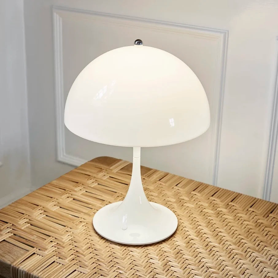 Lampe champignon minimaliste blanche