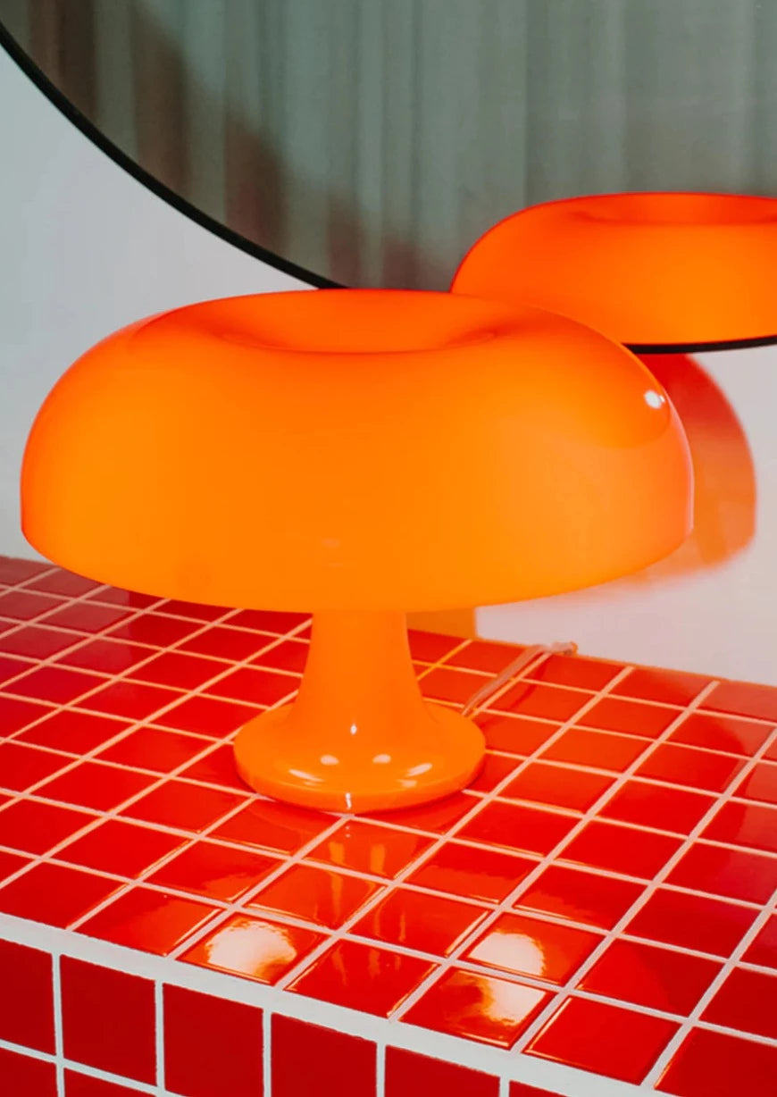 Lampe champignon orange