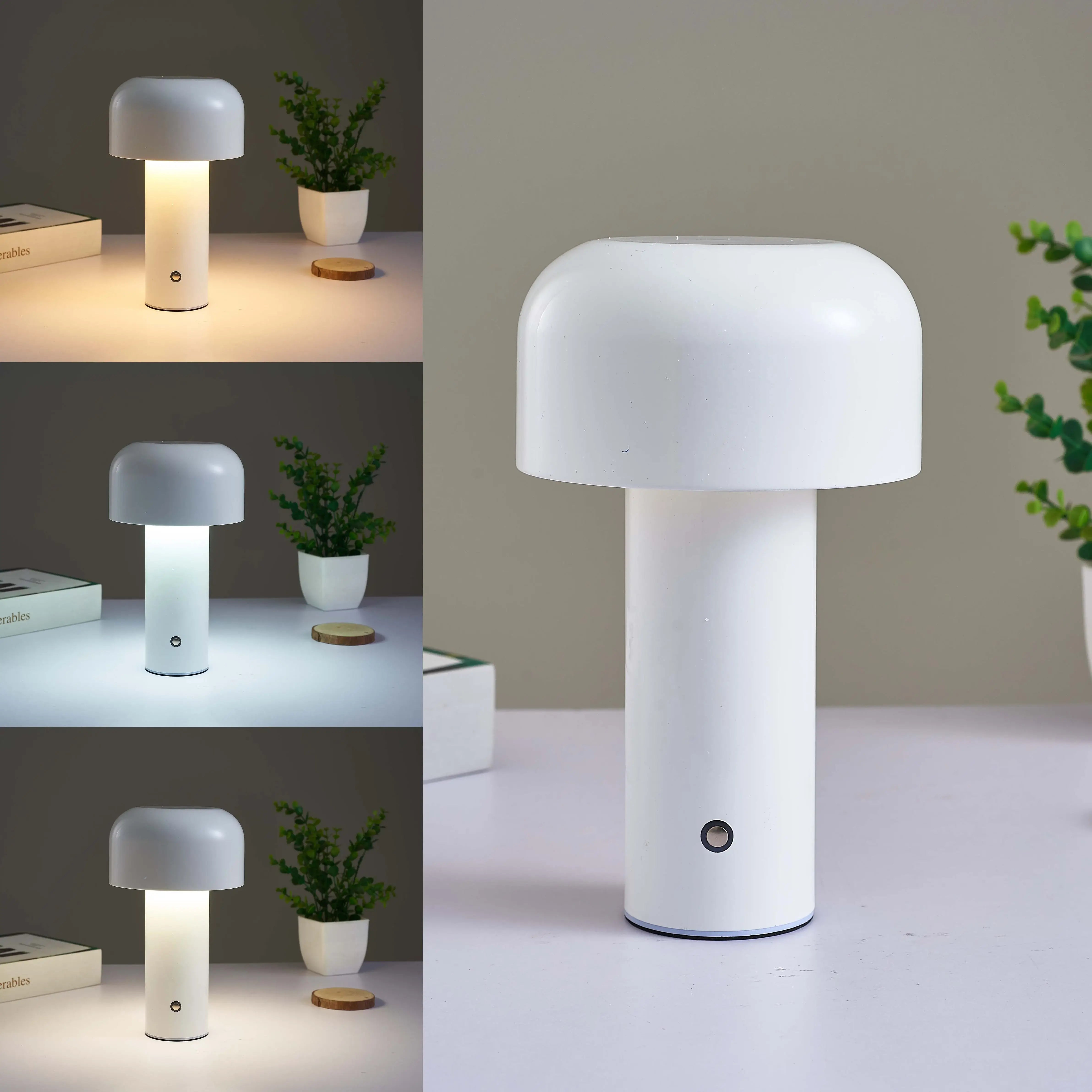 Lampe champignon portable blanche