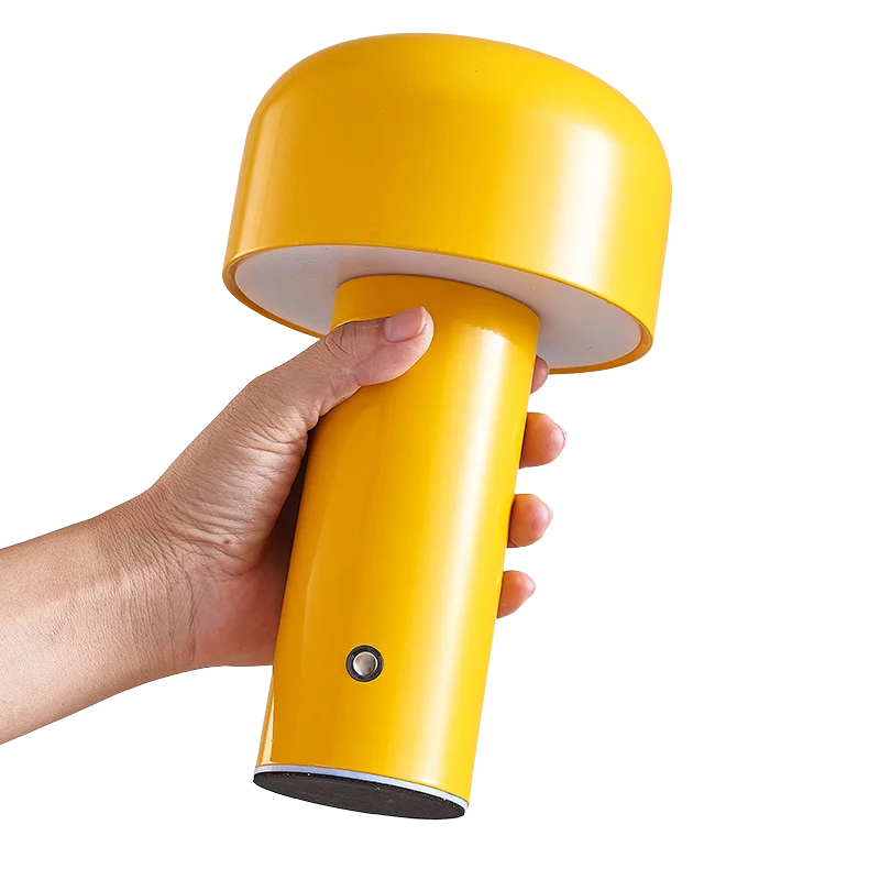 Lampe champignon portable rechargeable jaune