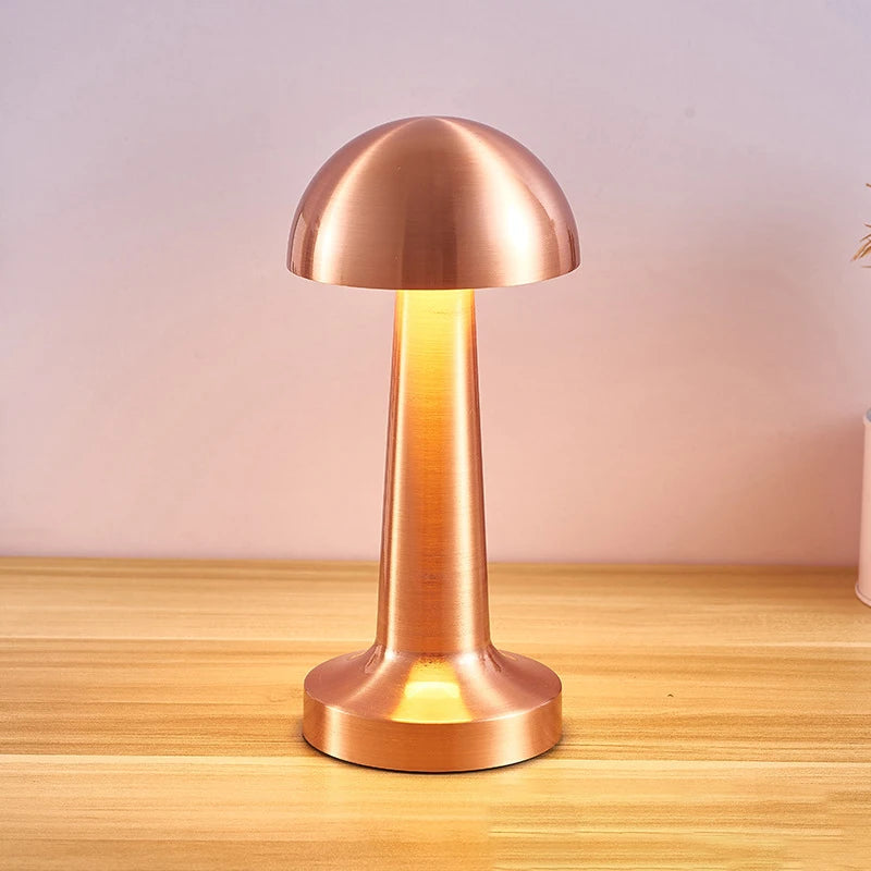 Lampe champignon retro rose gold