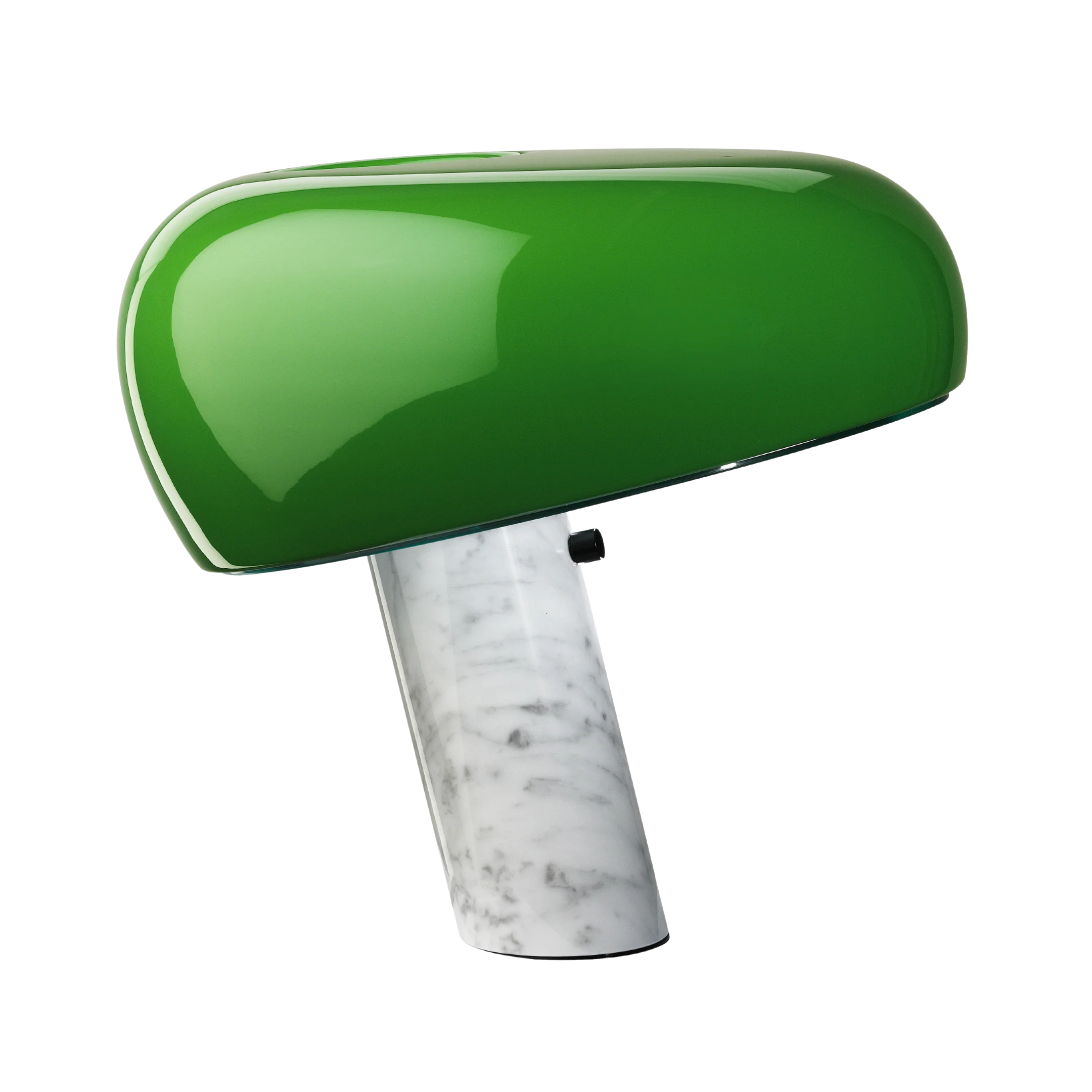 Lampe champignon verte en verre et marbre blanc