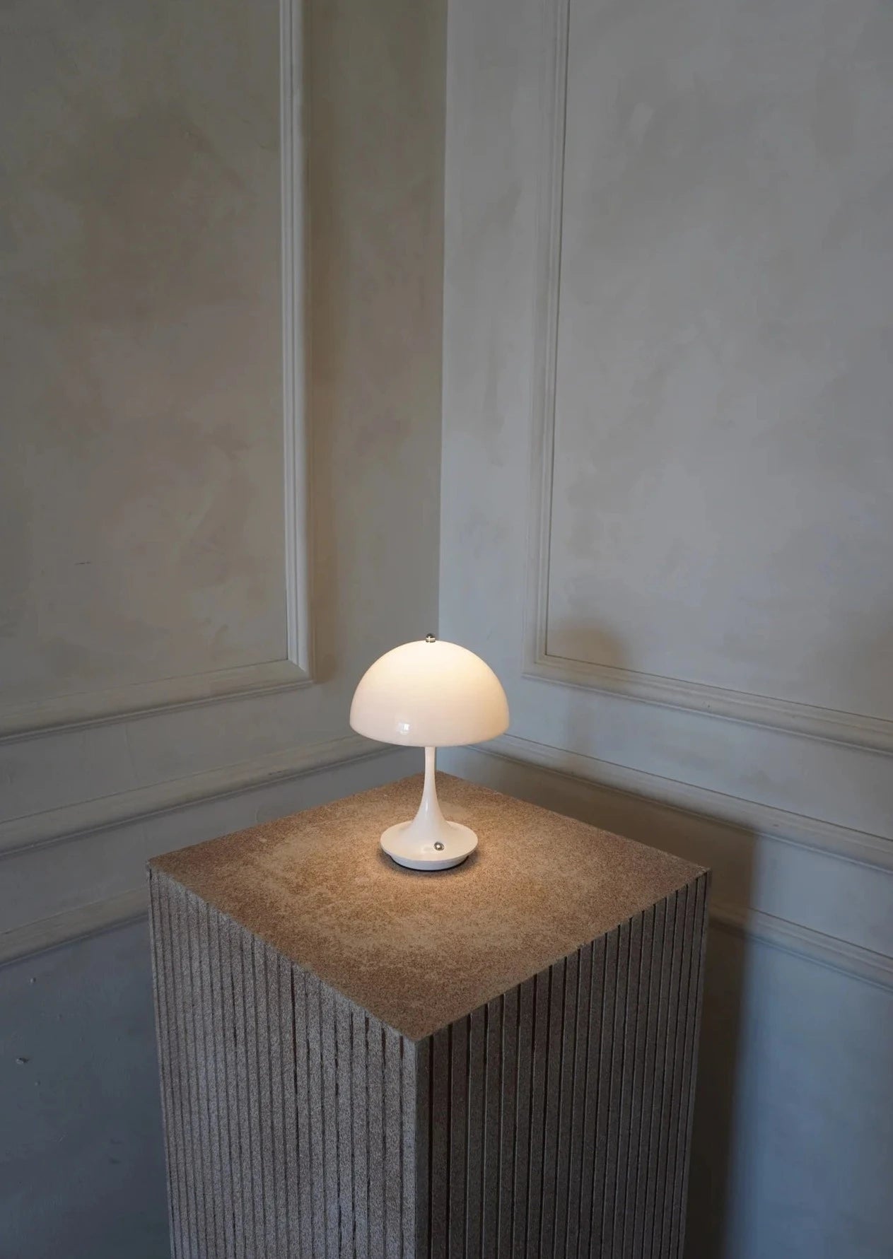 Lampe de table champignon blanche