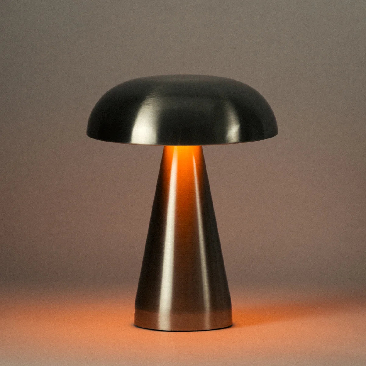 Lampe tactile champignon vintage argentée