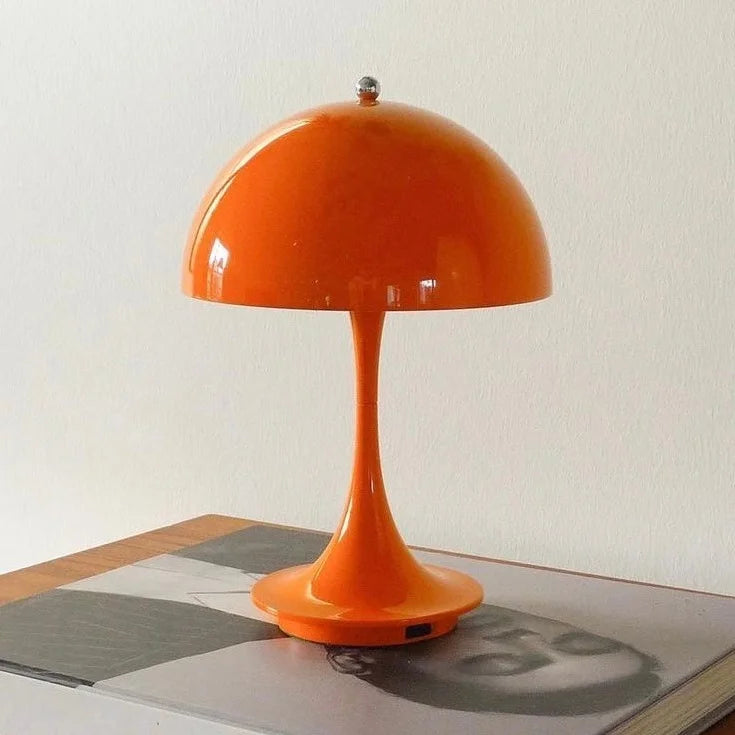 Lampe de table champignon orange