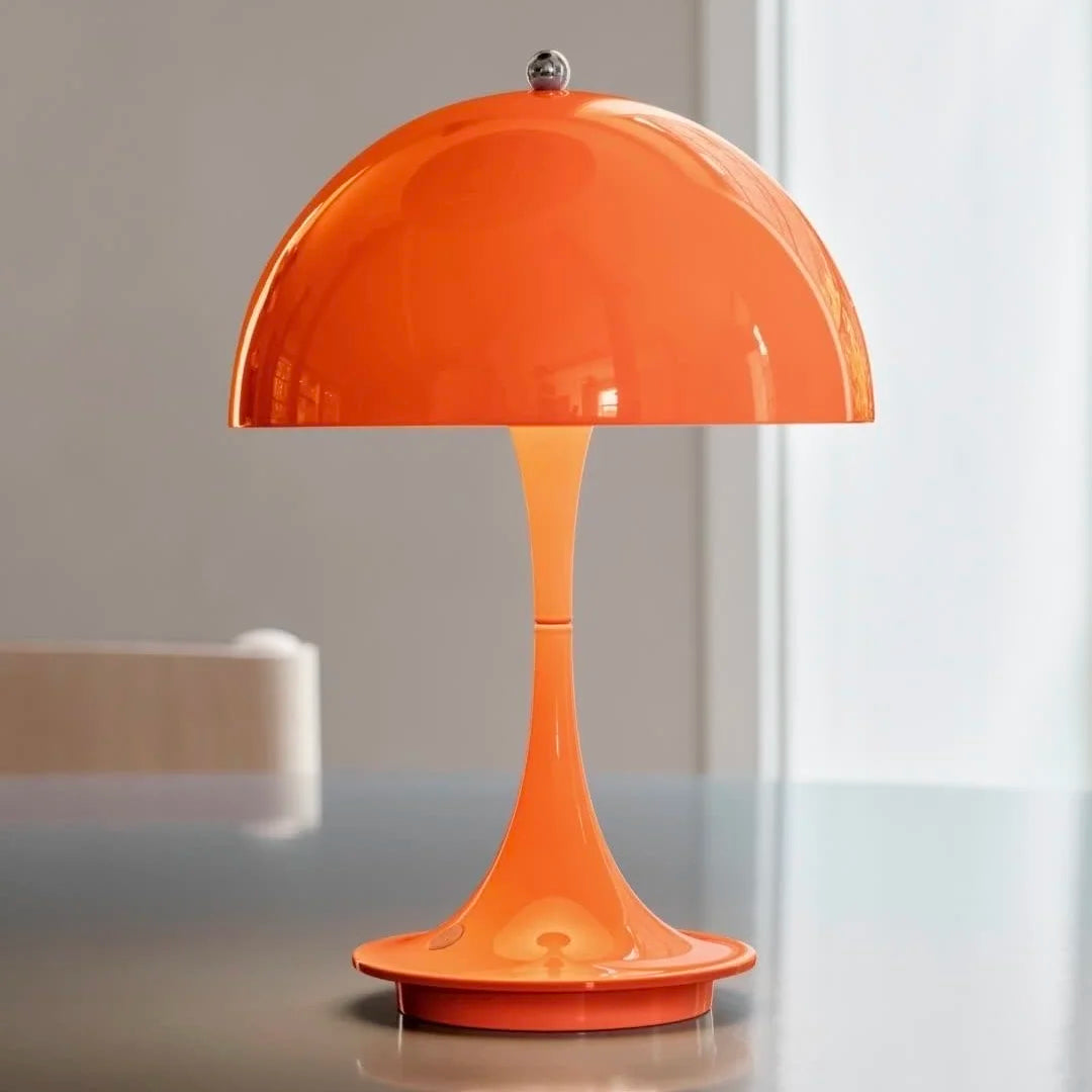 Lampe de chevet champignon orange