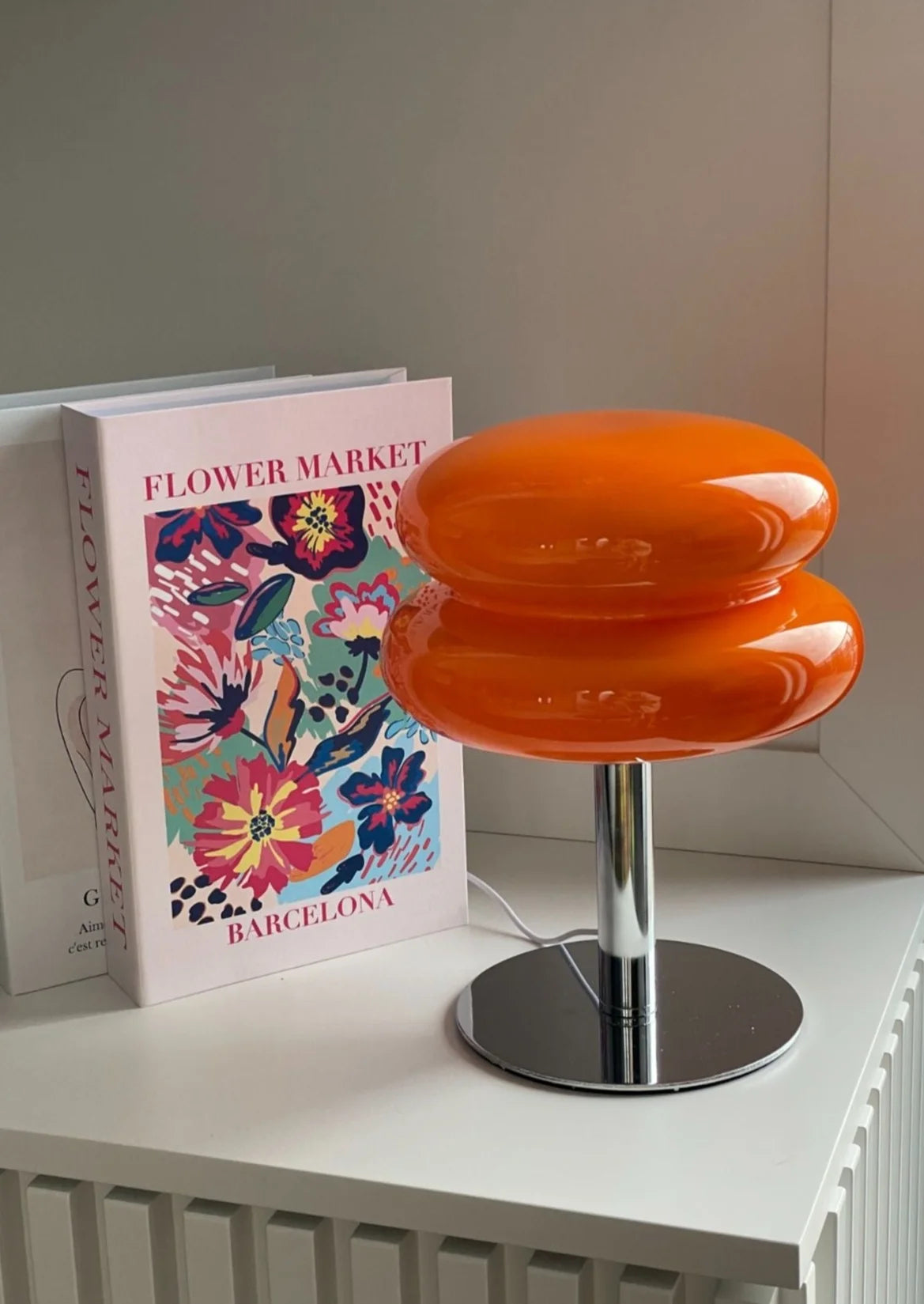 Lampe de table champignon orange