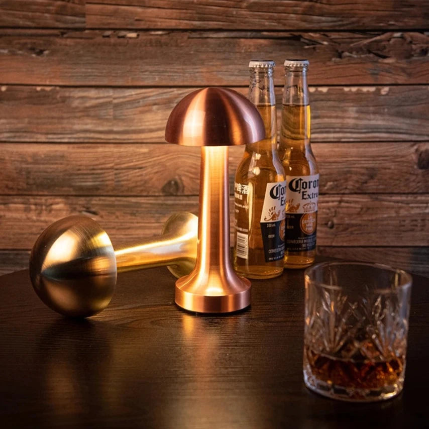 Lampe champignon rétro rechargeable rose gold