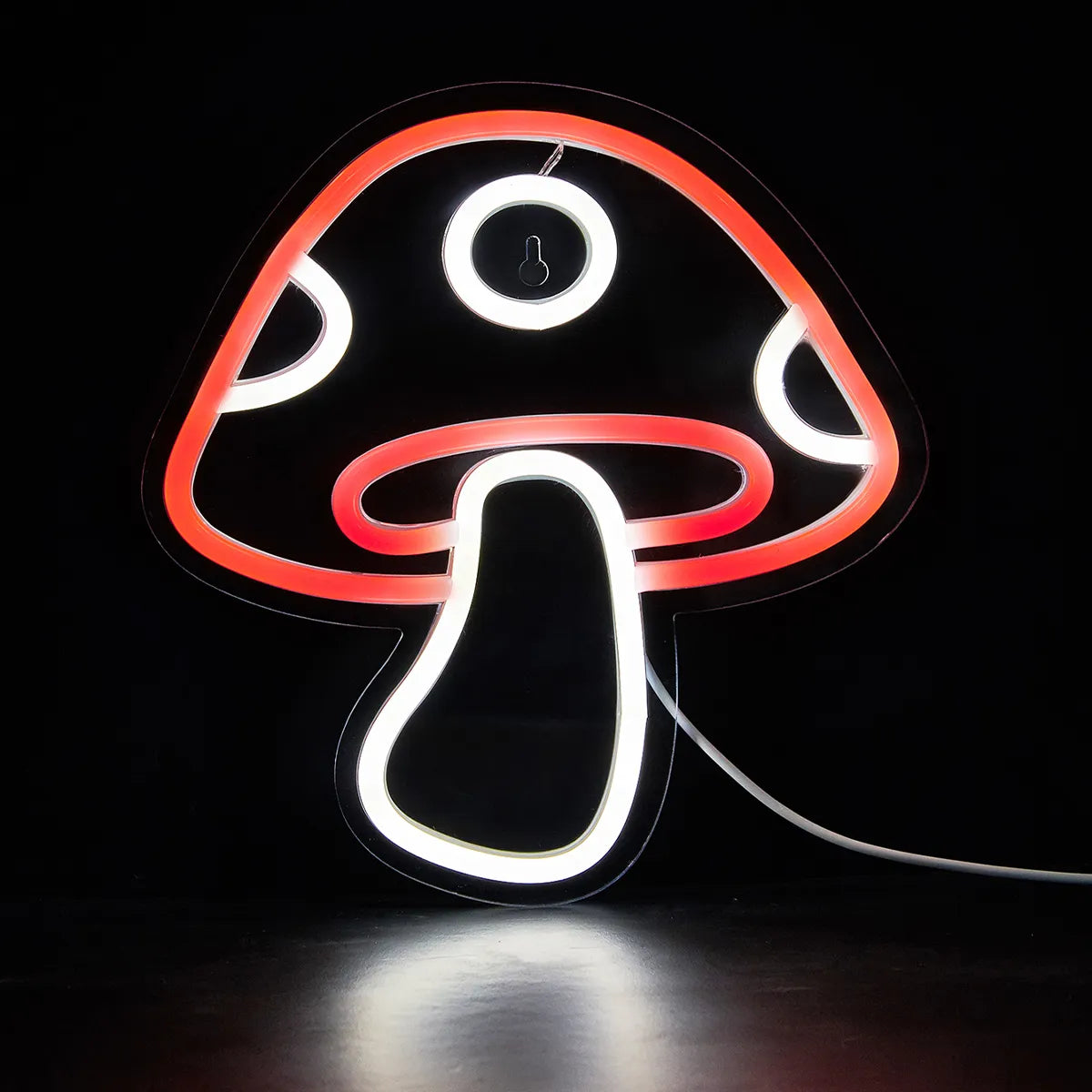 Lampe LED champignon néon rouge et blanc