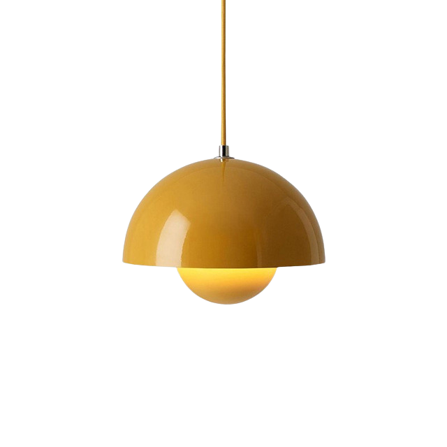 Lampe suspendue champignon jaune