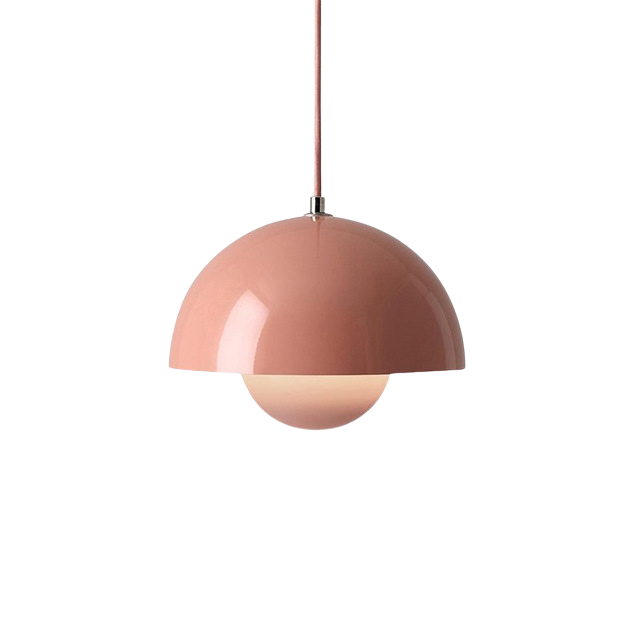 Lampe suspendue champignon rose