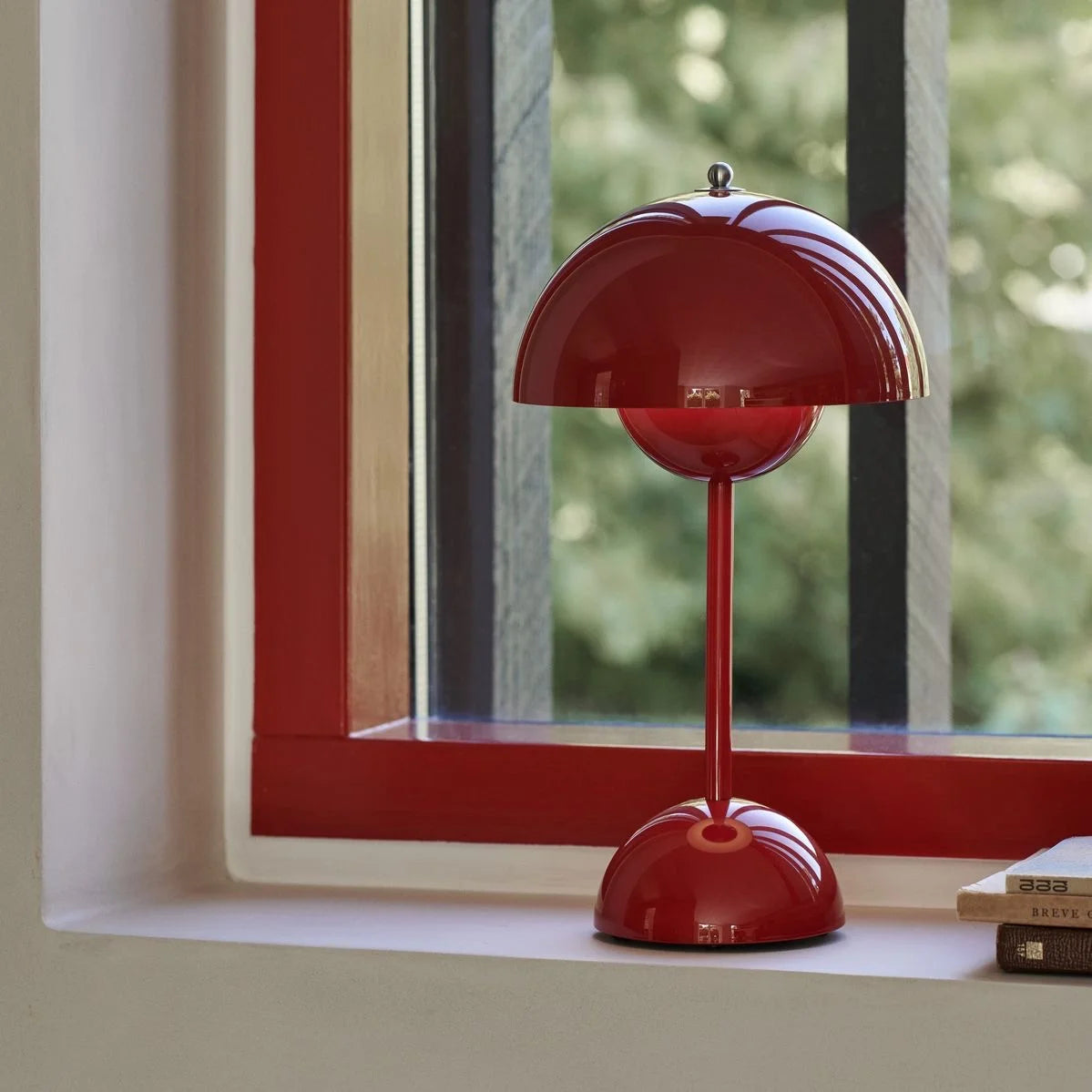 Lampe de chevet champignon vintage rouge