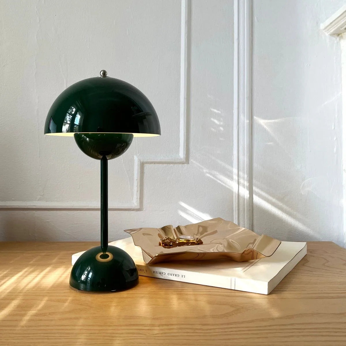 Lampe vintage champignon vert